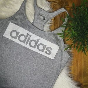 Gray Adidas Racerback Workout Tank